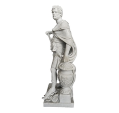 Escultura Marmore Branco Guerreiro Esculpido A Mão Casa na internet