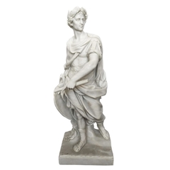 Escultura De Guerreiro Mármore Branco Esculpido A Mão Jardim na internet