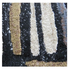 Tapete Black Listras Modernas 100x140cm Luxuoso Alto Padrão - comprar online