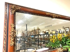 Aparador Espelho Gigante Luxuoso Bronze Em Flores Madeira Ma - LUXdécor