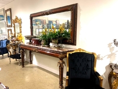 Imagem do Aparador Espelho Gigante Luxuoso Bronze Em Flores Madeira Ma