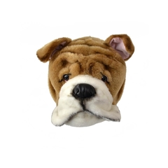 Cabeça De Cachorro Buldogue Pelúcia De Parede - loja online