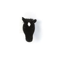 Cabeça Cavalo Preto Pelúcia Decoração De Parede - loja online