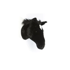 Cabeça Cavalo Preto Pelúcia Decoração De Parede - LUXdécor