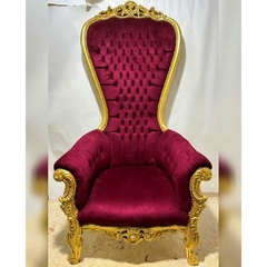 Poltrona Trono Rainha Encosto Alto Folha Ouro Madeira Maciça na internet
