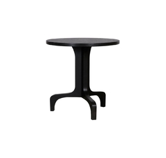 Mesa Lateral Redonda Reims 60cm Madeira Maciça Preta - comprar online