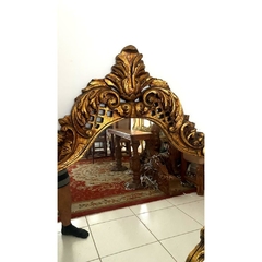 Espelho Classico Europeu Madeira Ouro Envelhecido - LUXdécor