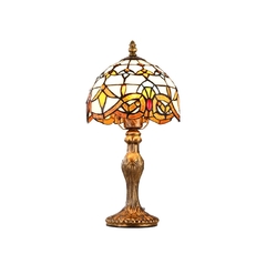 Abajur Tifany Metal Relevo Cupula Design Dourado Fino Acabamento