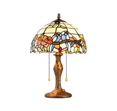Abajur Tifany Classico Colorido Base Metal Fino Acabamento