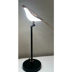 Abajur Luminaria Passaro Decorativo Base Puleiro Preto