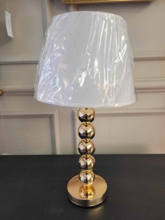 Abajur Moderno Metal Dourado Design Bolas Com Cúpula - comprar online