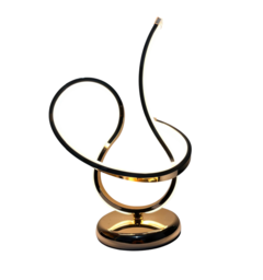 Luminária e Mesa LED Metal Dourado Design Abstrato Moderno