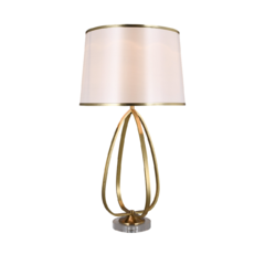 Abajur de Mesa Base Metal Dourado Design Vazado Cúpula Bege