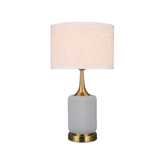 Abajur de Mesa Contemporâneo Base Design Relevos e Metal Dourado