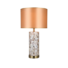 Abajur de Mesa Cúpula Rose Base Design Madrepérola
