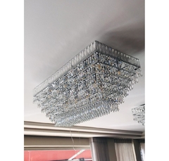 Lustre Luminaria Retangular 76cm Camadas Lindo Design - comprar online