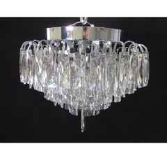Lustre Moderno Pingentes Cristal 32cm Luxuoso
