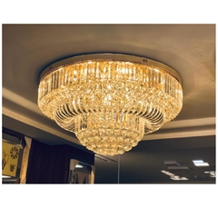 Luminaria Pendente 100cm Cascata 3 Camadas Cristais - comprar online