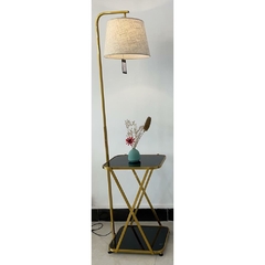 Luminaria de Chão Mesinha e Carregador Metal Dourado Moderno Design - comprar online