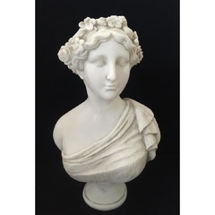 Busto Decorativo Branco Poliresina Mulher Grega