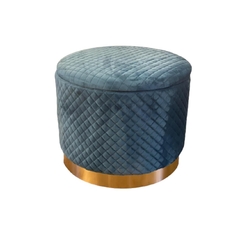 Puff Redondo Moderno Tecido Texturizado Losango - comprar online