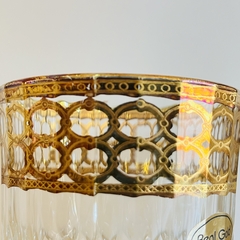 Conj Copos Whisky Cristal Italiano Lapidado Ouro Prensado Circulos Fino Design na internet