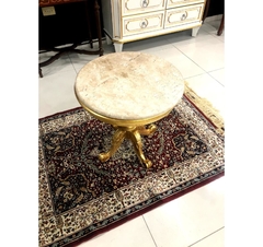 Mesa De Canto Madeira Entalhado Folhada A Ouro - comprar online