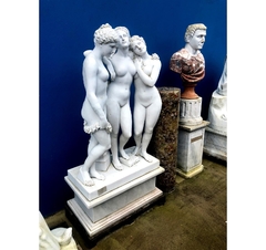 Escultura 03 Damas Mármore Branco 155cm Esculpido A Mão na internet