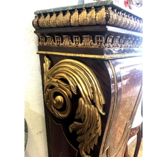 Coluna Europeia Madeira Maciça Bronze Marmore Obra De Arte - comprar online