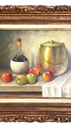 Quadro Oleo Sobre Tela Natureza Morta Ass. Moldura Classica - LUXdécor