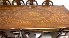 Mesa De Jantar Classico Europeu Madeira De Lei Marchetaria - comprar online