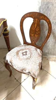 Mesa De Jantar Classico Europeu Madeira De Lei Marchetaria - LUXdécor