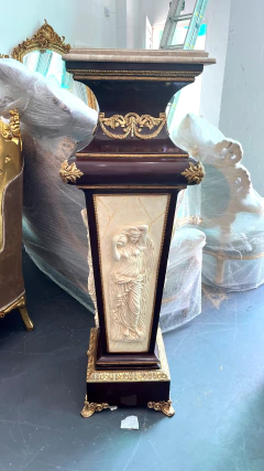 Coluna Importada Classico Madeira Bronze Escultura Grega - comprar online