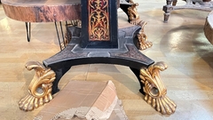 Mesa De Jantar Madeira Maciça Boulle Casco Incrustado Luxo na internet