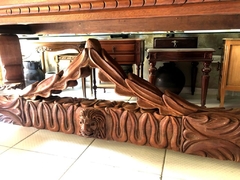 Mesa De Jantar Madeira De Lei Cara Pata De Leão Entalhado na internet