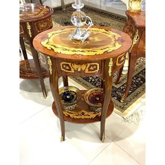 Mesinha Oval Lateral Luiz Xv C Gaveta Bronze Suporte Abaixo