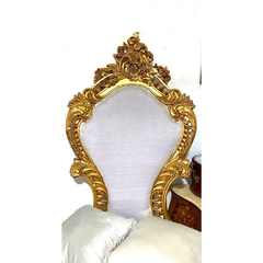 Cadeira Classica Imponentes Entalhes Luiz Xv Dourada Nobre - comprar online