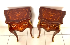 Par De Mesa Cabeceira Classica Pequena Marquiterrie Florais - LUXdécor