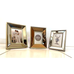 Trio De Porta Retratos De Parede Espelhados Chanfrados Bisot - comprar online