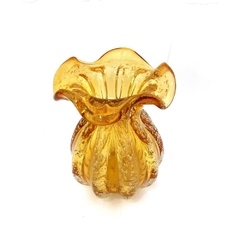 Vaso Trouxinha Âmbar Médio Murano Italiano Translucido Luxo - comprar online