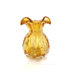 Vaso Trouxinha Âmbar Médio Murano Italiano Translucido Luxo - loja online