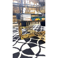 Mesa De Centro Metal Dourado Luxuosa Design Quatro Barras na internet