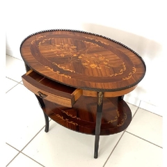 Mesinha Oval Francesa Original Marquiterrie Madeira Radica - comprar online