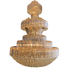 Lustre Redondo Grande 180cm Em Camadas Todo Cristal