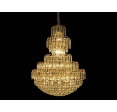 Lustre 110cm Moderno Ambâr Design Sofisticado Cristais