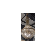 Lustre Luminaria Td Pingentes Cristal Acabamento Dourado - comprar online