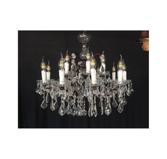 Lustre Clássico Cristal C Pingentes 18 Braços Design Velas - comprar online