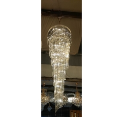 Lustre Moderno Cascata 7 Camadas 210cm Em Cristal - comprar online
