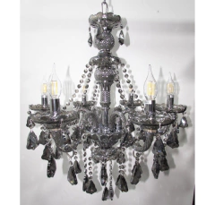 Lustre Classico 6 Braços Estrutra Metal Revestido C Cristal - comprar online
