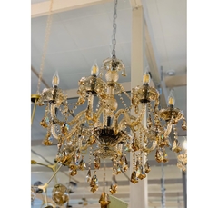 Lustre Classico 8 Braços Metal Revestido C Cristal Pingentes - comprar online